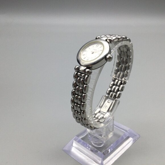 Coach Watch Women 22mm Silver Tone Swiss Made New Battery 6.5" - Picture 4 of 15